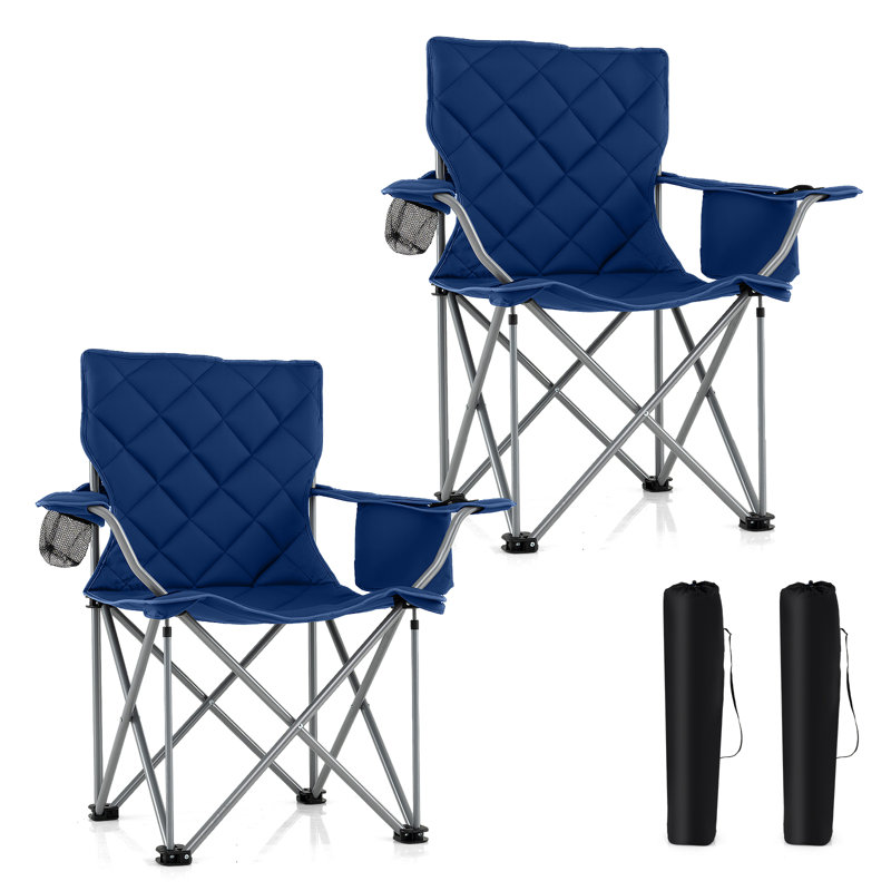 Chaises de camping surdimensionnées 2 pièces Gymax, Marine, 2