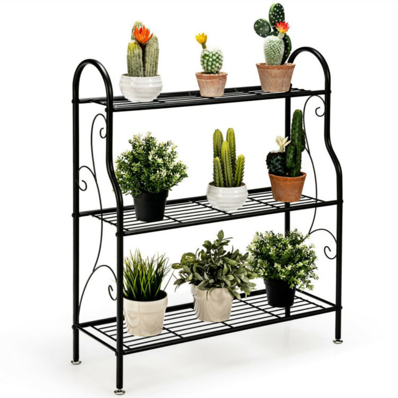 Support pour plantes en métal à 3 niveaux