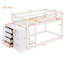 Lit superposé simple au-dessus de simple avec 4 tiroirs et 3 tablettes - blanc