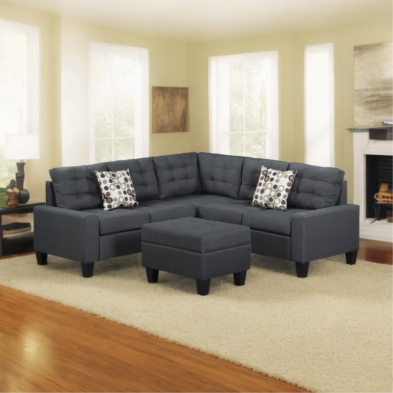Canapé modulaire 6 pièces rembourré, Gris