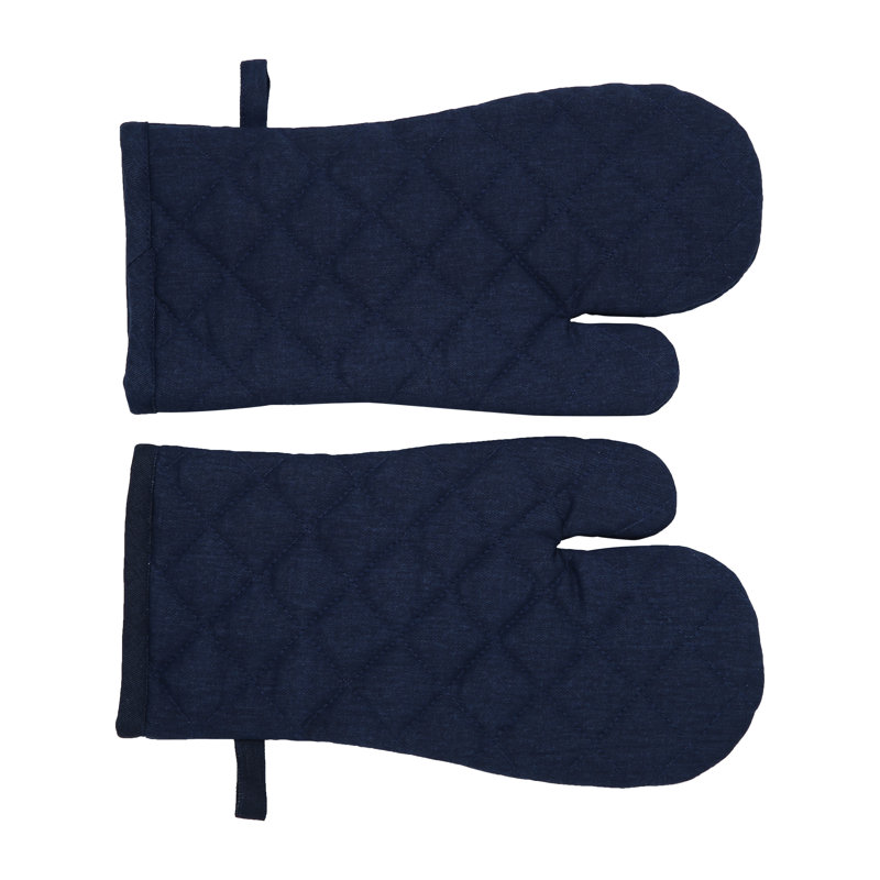Wayfair Basics™ Taneytown Plain Oven Mitt Set, Navy Blue