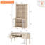 Ensemble de bureau 2 pièces, bureau double 56 "et bibliothèque avec portes en verre, beige-106681062