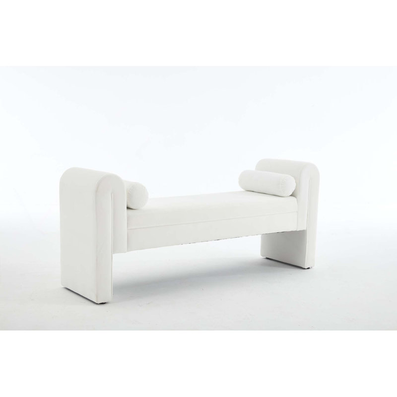 Banc de rangement polyvalent avec sièges spacieux pour les chambres à coucher, les salons et les espaces d'activités, Blanc