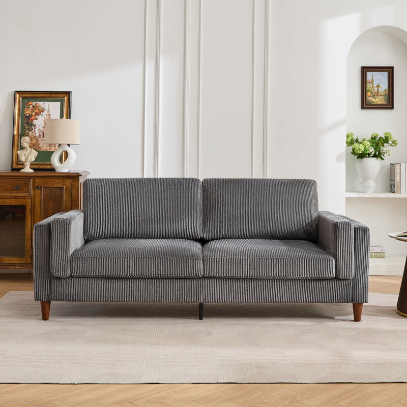 Canapé en tissu 84 po, Gris
