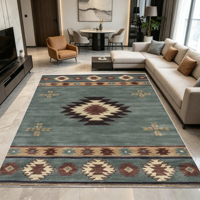 1PC Southwestern Aztec Geometric Pattern area rugs for Living Room, Soft, All seasons, Easy-maintain, Washable Indoor mat, Farmhouse suitable for living room, dining area, bedroom, entryway, home office, porch, Home Decor, Outdoor Decor.