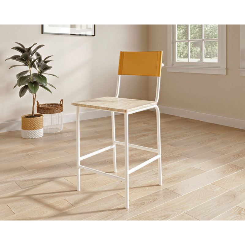 Fauteuil de café Bouevard, Jaune / blanc / brun