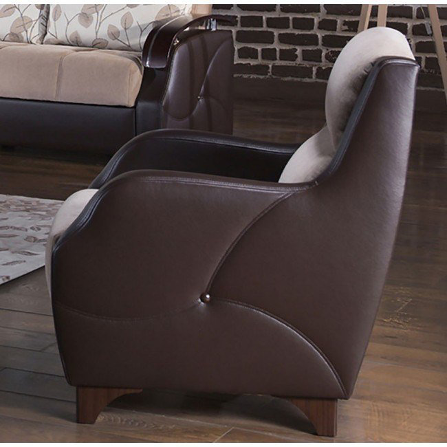 Fauteuil large de 29,1 po Shyla, Mélange de polyester Armani Vizon