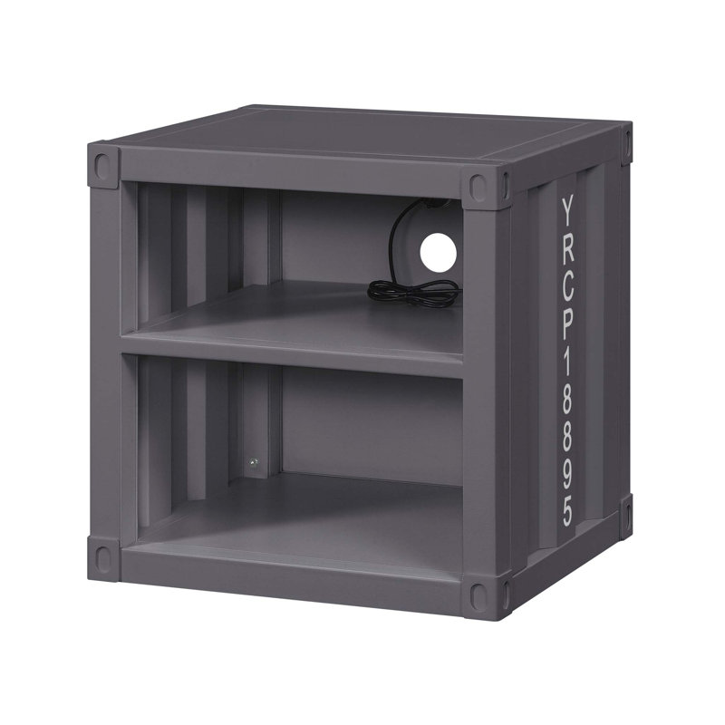 Table de chevet Cargo avec USB, Gris