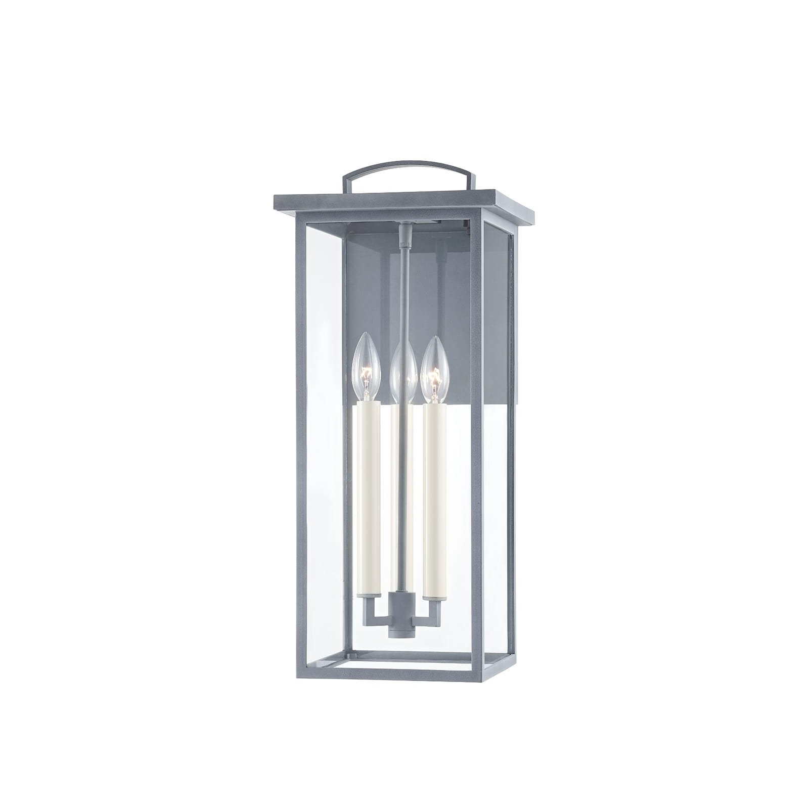 Brookstead Single Light Outdoor Aluminum & Steel Wall Light, Weathered Zinc, 22" H x 9.5" W x 9.5" D