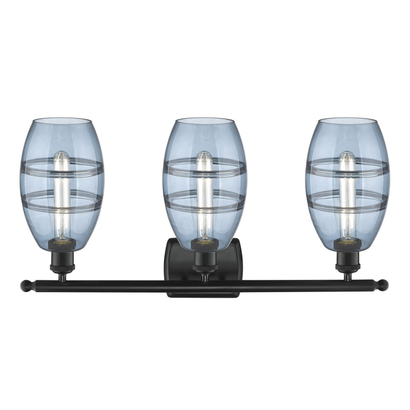 Bettylou 3 - Light Dimmable Vanity Light, Princess Blue, Matte Black