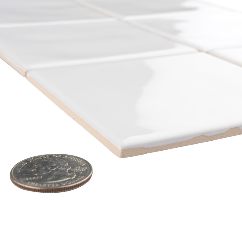 Twist Square White Ice 11-3/4" x 11-3/4" Ceramic Mosaic Tile