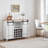 Farmhouse Wine Bar Cabinet,47" Coffee Bar Cabinet With Sliding Barn Door, Buffet Sideboard Cabinet With 16 Bottle Wine Rack For Dining, Living Room-1299585420