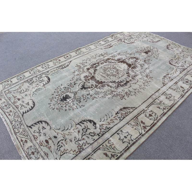 Grand tapis turc brun tissé à la main pour la chambre à coucher ou le salon