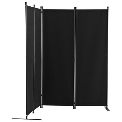 Paravent noir à 4 panneaux 8867.5inch pour bureau, bureau, autoportant, facile à assembler, paravent, cloison pliante, noir, pour plus d'intimité, assemblage