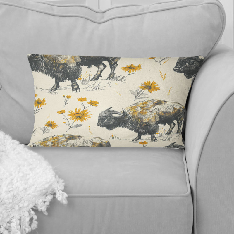 Coussin ivoire crème Buffalo Flower Meadow - Glam