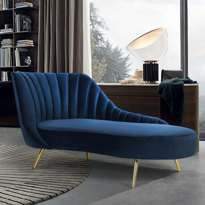 Chaise longue en velours Margo