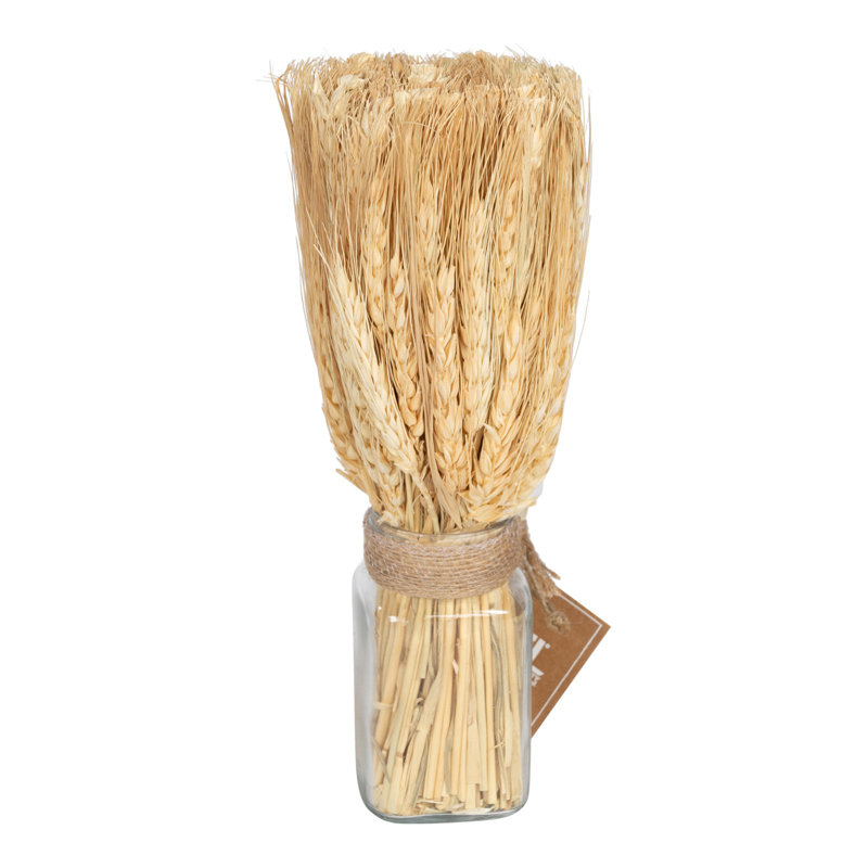 Natural Fibres Dried Barley Arrangement in Jar