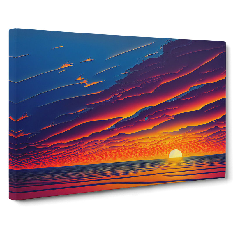 Otherworldly Sunset Seascape - Wrapped Canvas, 35cm H x 50cm W x 3cm D