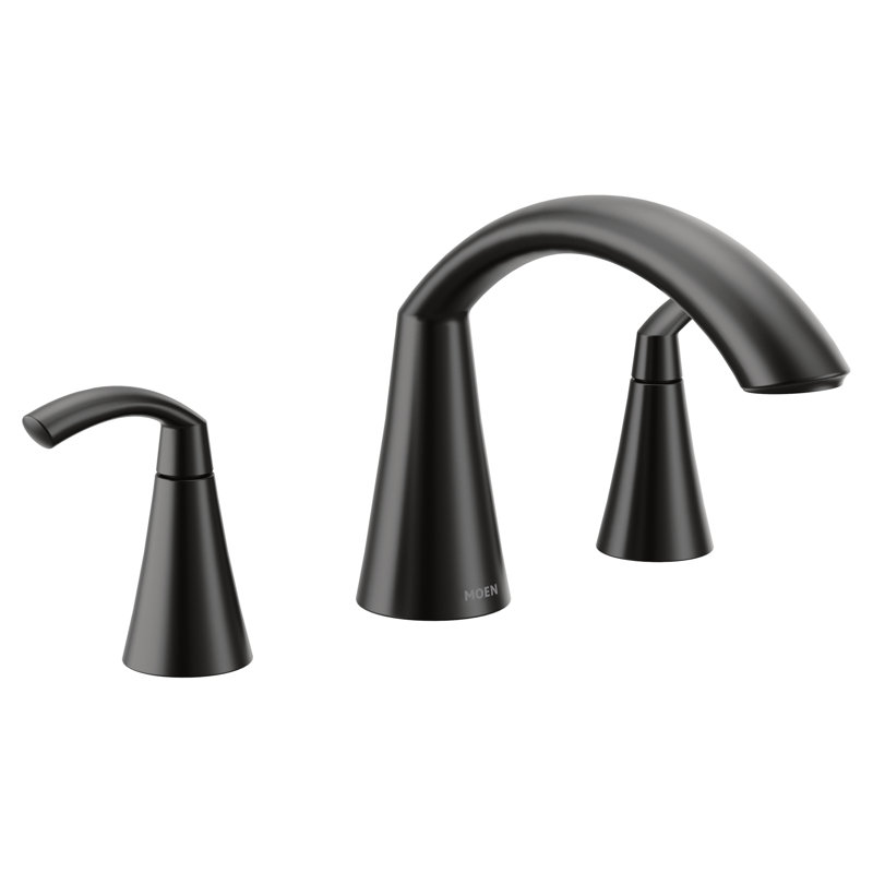 Garniture de robinet de baignoire romaine à deux poignées Glyde, Noir mat