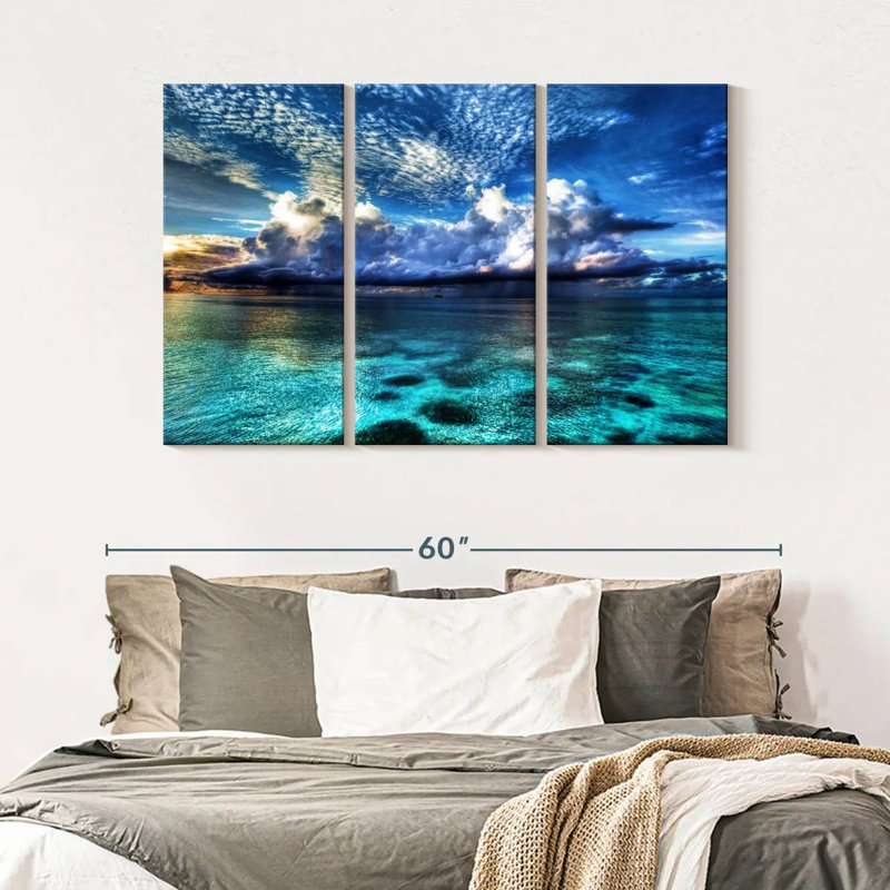 3 pièces Cozumel avec vue sur l'océan, H 50 po x l 32 po x P 1,25 po
