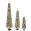 Ensemble d'arbres de Noël artificiels 8 pi, 6 pi et 4 pi pré-éclairés, pin vert articulé avec 820 lumières DEL chaudes, 2539 branches