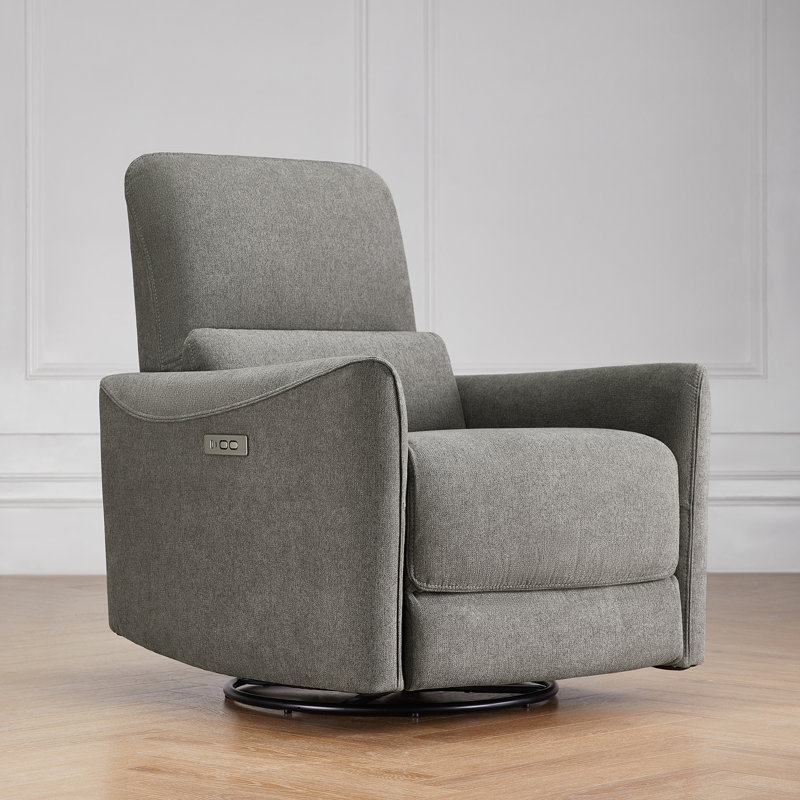 Fauteuil inclinable électrique pivotant rembourré, Gris métallique