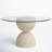 Trevor Round Glass Top Solid Wood Base Dining Table