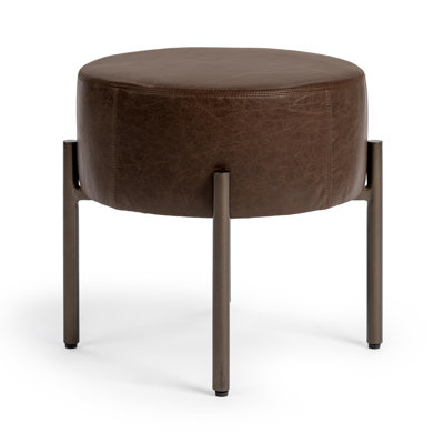 Aimie Top Grain Leather Accent Stool