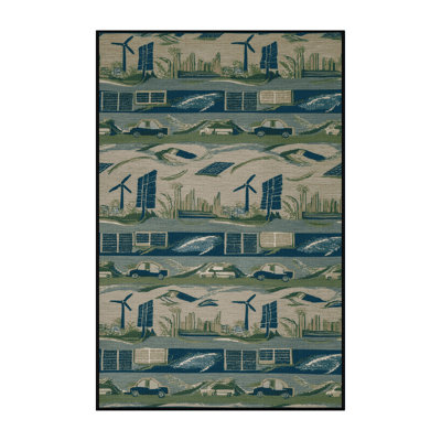 Machine Washable Transportation Gray Area Rug