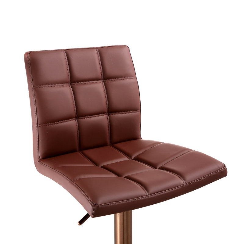 Tabouret de bar Felipe, Or rose, Brun rétro