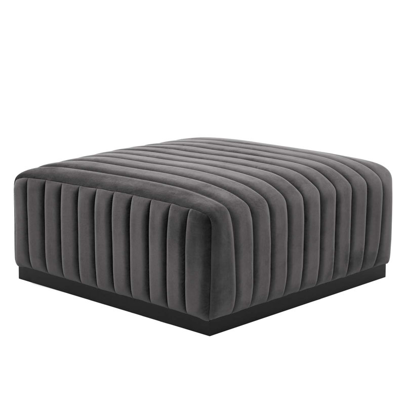 Repose-pieds Conjure, Noir, Velours gris velours