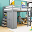 Lit mezzanine double avec garde-robe et bureau-2017880163