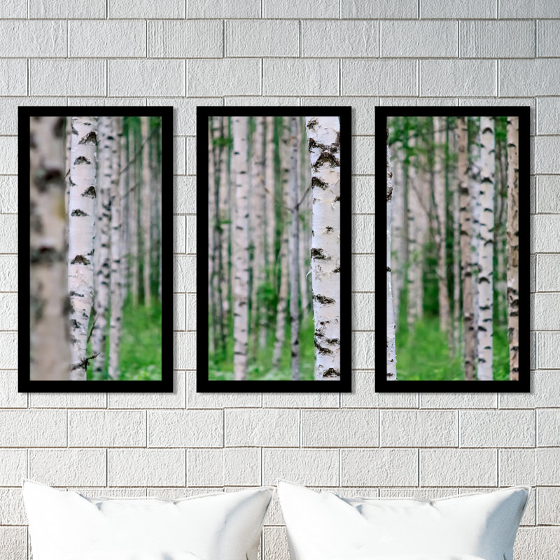 Bouleau, Finlande - Ensemble de 3 reproductions de photos sur acrylique, H 25,5 po x l 40,5 po x P 1 po