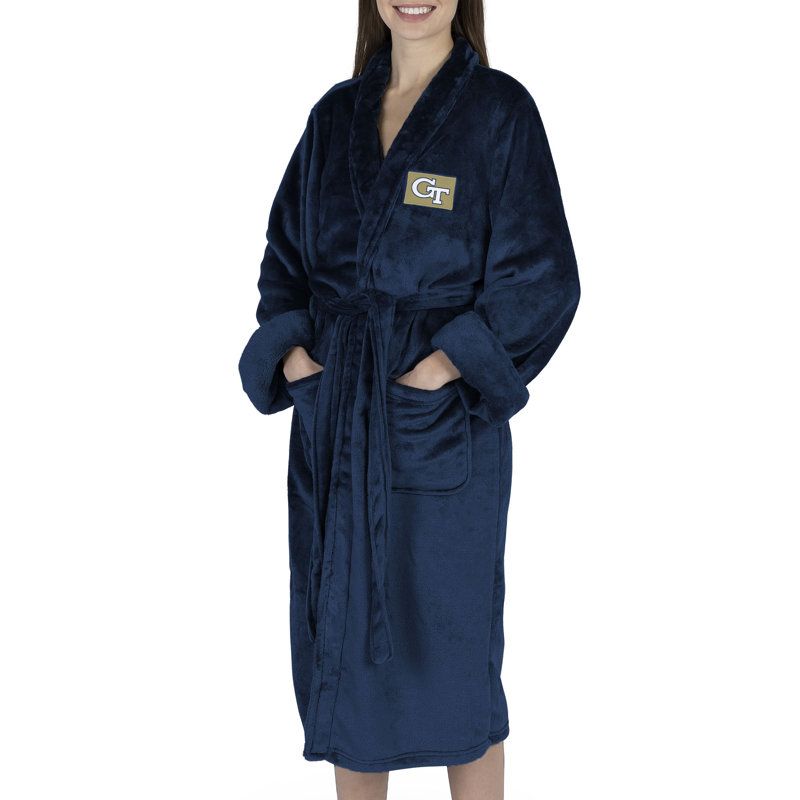 NCAA Georgia Tech Yellow Jackets White Out Silk Touch Robe, Sport Fan Apparel, S/M