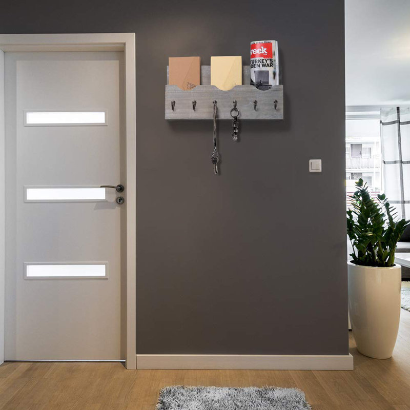Alessia Solid + Manufactured Wood Wall Organizer, Gray