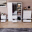 Oslo 3 Piece Bedroom Set (2 Drawer Bedside Chest, 4 Drawer Chest, 3 Door 2 Drawer Wardrobe), (100% FSC)-1388155579