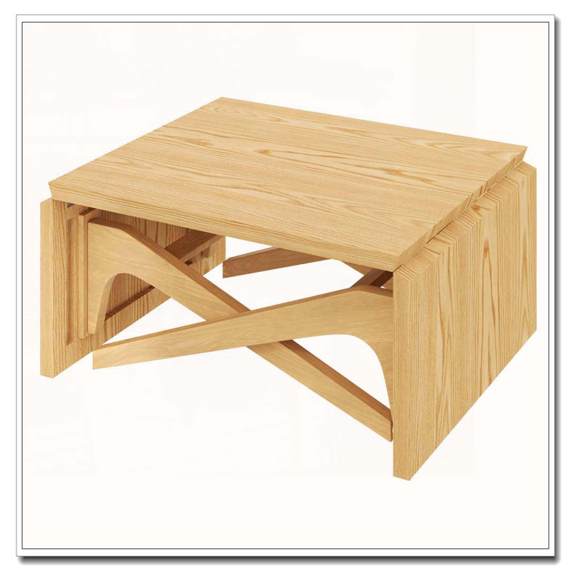 Table basse extensible 2 en 1, Natural