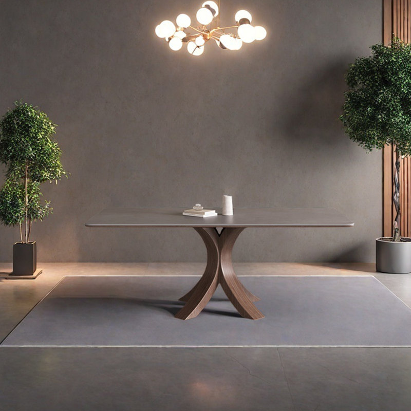Table de salle à manger Smooth Beauty, Taupe, H 29,53 po x L 59,06 po x l 31,5 po, Gris