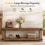 Upholstered Engineered Wood Bench with Shelves