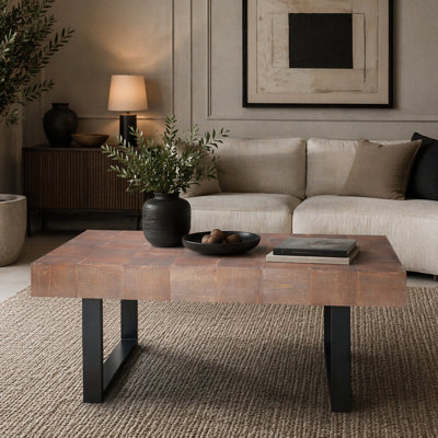 Rustic Industrial Wood Coffee Table