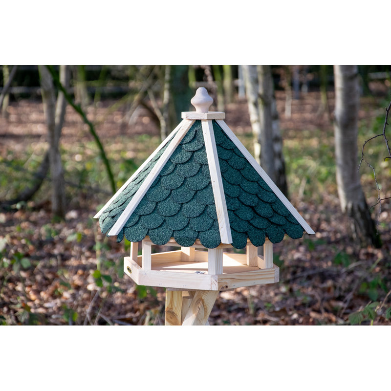 Wood Pole Decorative Bird Feeder