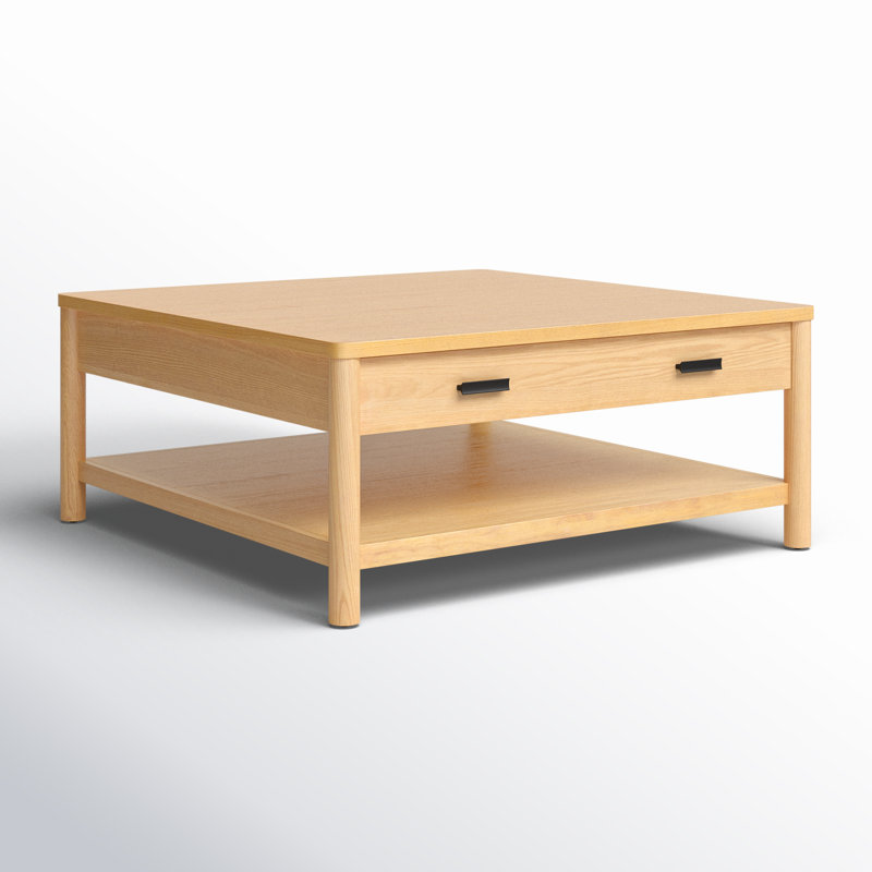 Jaylessa Wood 1 Drawer Coffee Table, Natural