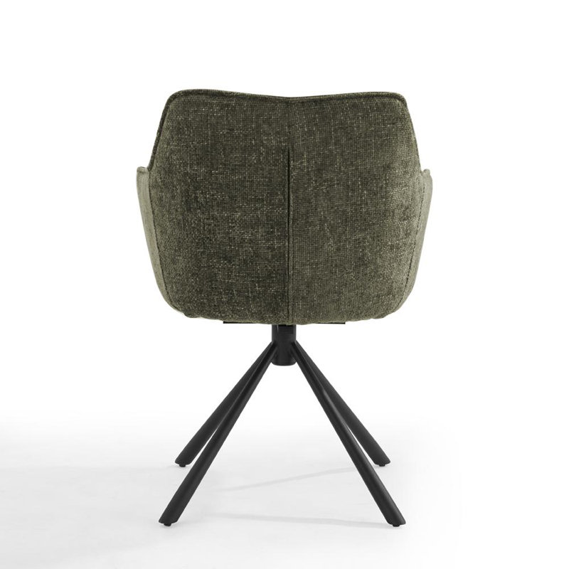 Brendolyn 48cm H Fabric Upholstered Upholstered Back Side Chair, Grey/Green