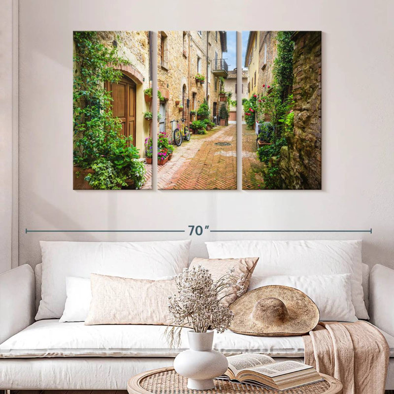 Kavia, pittoresque rue toscane, H 32 po x l 50 po