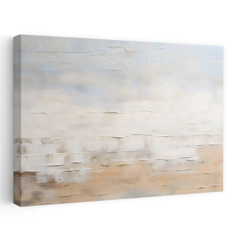 «Pallete Knife Beach», reproduction d'art mural contemporain minimaliste côtier, 32" H x 48" W