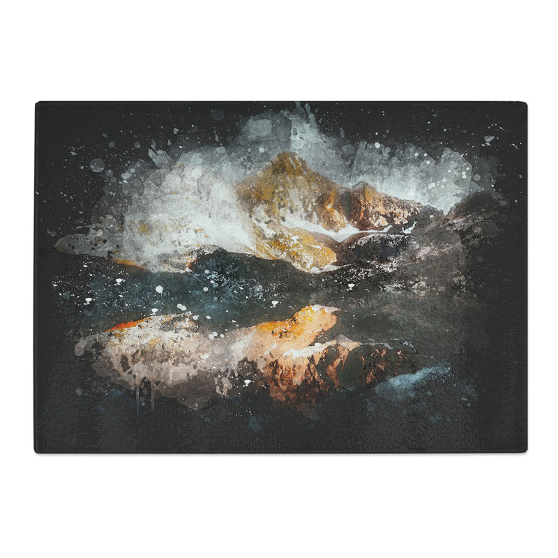 Tempered Glass Reflection of the Alps Chopping Board, 20 cm x 28.5 cm