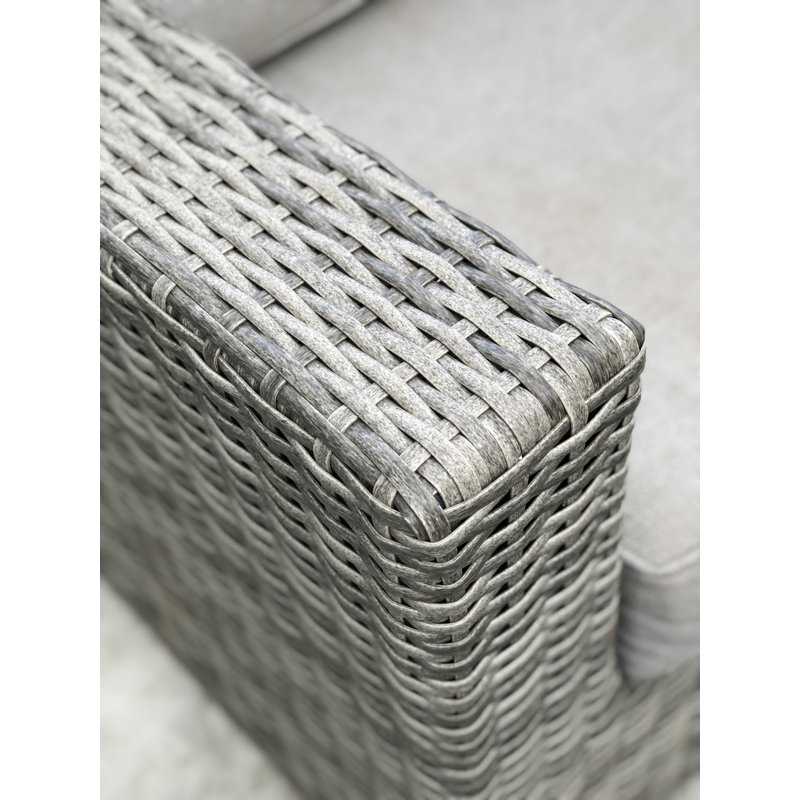 Chaise de patio avec coussins Meltham, Mélange de gris, Oléfine grise