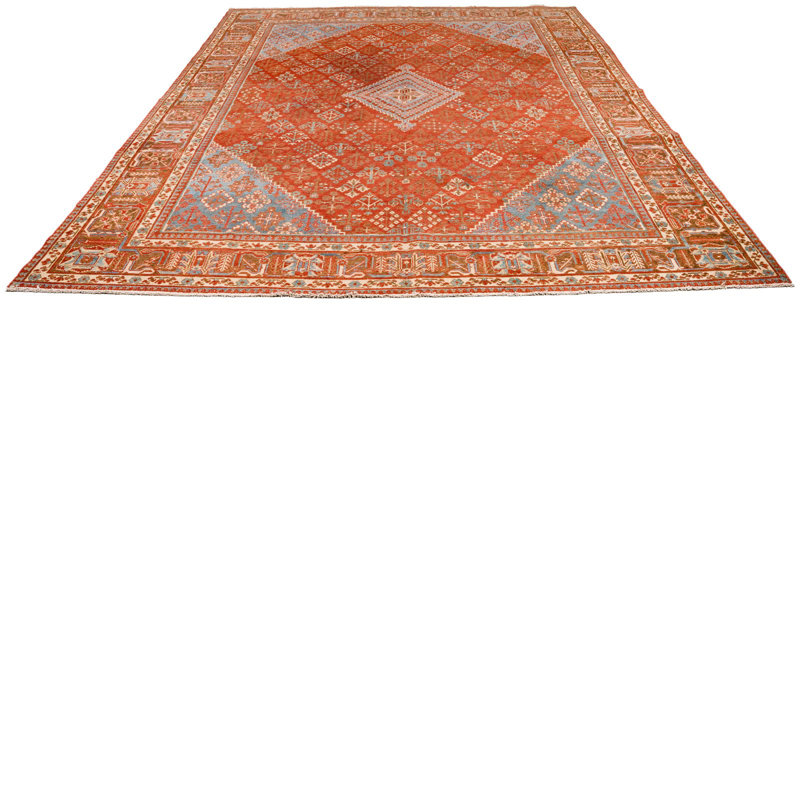 One-of-a-Kind 9'1'' X 12'8'' 1990s Wool Area Rug in