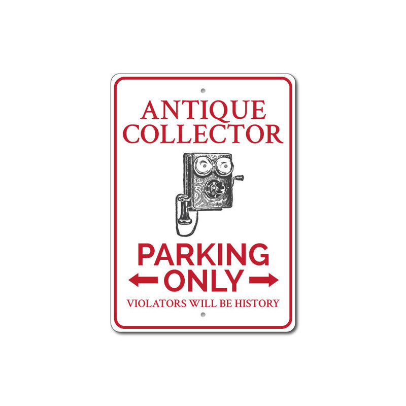 Plaque de collection antique en aluminium, H 14 po x l 10 po x P 0,04 po