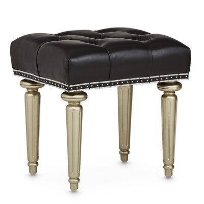 Hollywood Swank Leather Vanity Stool